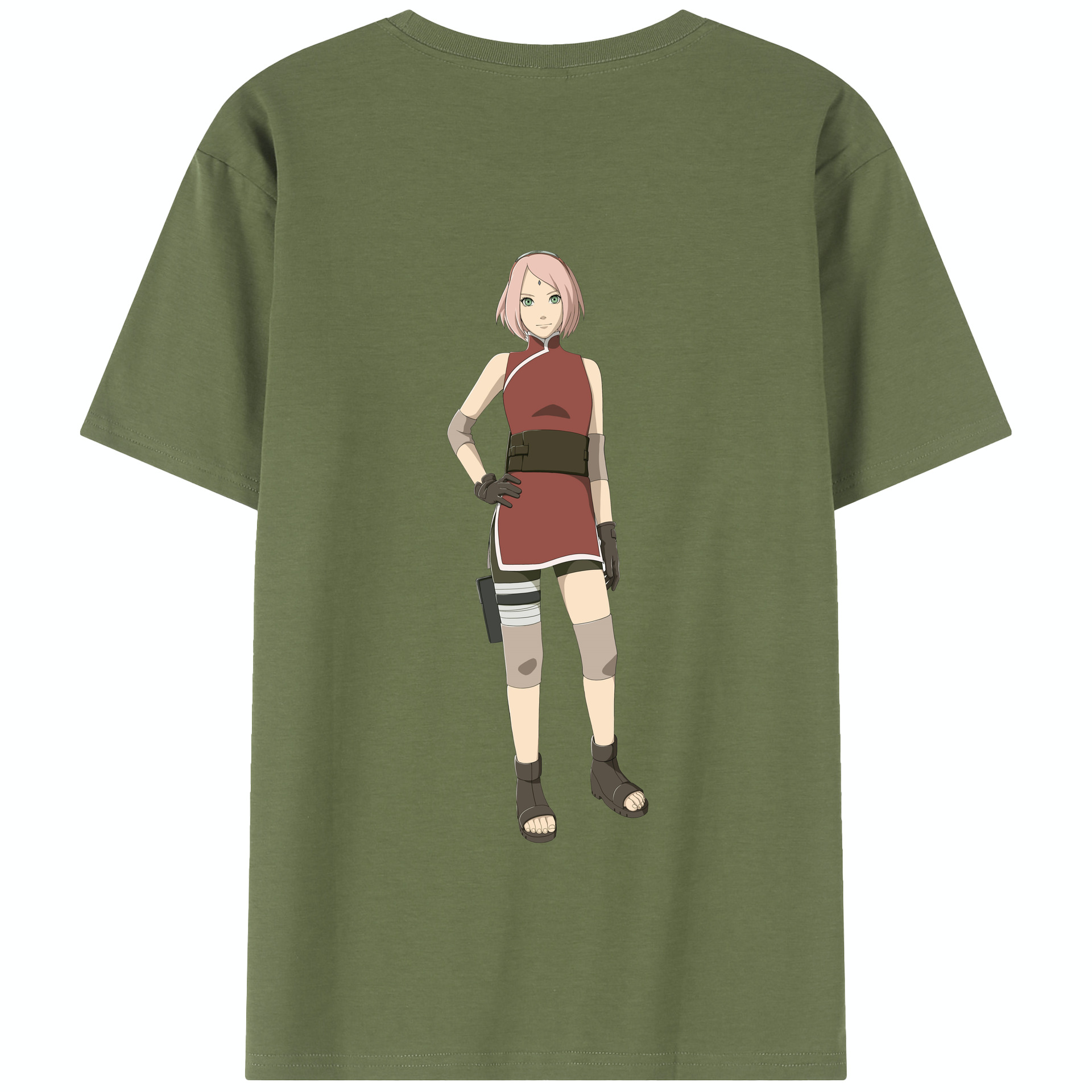 （画像用） NARUTO -ナルト- 春野サクラ Haruno Sakura 綿100％半袖Tシャツ（背面プリント）